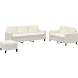 vidaXL Sedežna garnitura 3-delna krem žamet | Shoptok.si