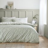 Bianca Bijela/zelena posteljina za krevet za jednu osobu od pamučnog perkala 135x200 cm Scallop Floral – | shoptok.hr