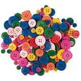Playbox PlayBox: Barviti leseni gumbi različnih velikosti, paket 200 kosov. | Shoptok.si