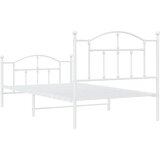  Metalni okvir kreveta uzglavlje i podnožje bijeli 100x190 cm | shoptok.hr