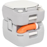  Prijenosni toalet za kampiranje sivo-bijeli 22+12 L HDPE | shoptok.hr