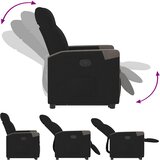  Naslonjač na podizanje od tkanine crni | shoptok.hr