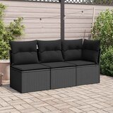  Vrtna sofa kutna s jastucima crna poli ratan | shoptok.hr
