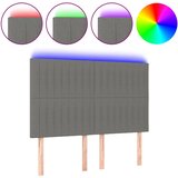 Maison Chic LED Posteljno vzglavje - Vzglavna omarica - Nočna omarica temno sivo 144x5x118/128 cm blago, (21709819) | Shoptok.si