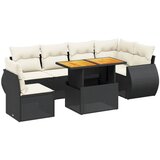  7-dijelni set vrtnih sofa od poliratana s jastucima crni Crna 100 x 55 x 73 cm | shoptok.hr