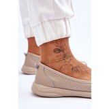 EVENTO PE1 Leather Women's Openwork Ballerinas Beige Lucy | shoptok.hr