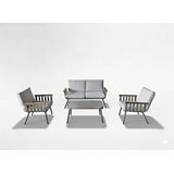  Aluminijasti vrtni set Dirok s kavčem (2 foteljema in mizico, bež) | Shoptok.si