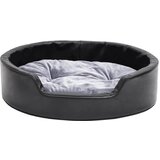  Krevet za pse crno-sivi 69 x 59 x 19 cm od pliša i umjetne kože | shoptok.hr