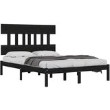  Posteljni okvir črn iz trdnega lesa 200x200 cm, (20685024) | Shoptok.si