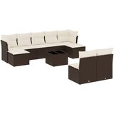  10-dijelni set vrtnih sofa od poliratana s jastucima smeđi | shoptok.hr