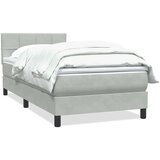 Box spring postelja z vzmetnico svetlo siva 80x220 cm žamet, (21791267) | Shoptok.si