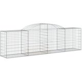 vidaXL Obokana gabionska košara 300x50x80/100 cm pocinkano železo, (20758052) | Shoptok.si