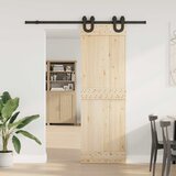 Pribor za klizna vrata 183 cm čelični crni | shoptok.hr
