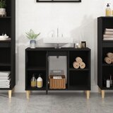 Ormarić za umivaonik crni 80 x 33 x 60 cm konstruirano drvo | shoptok.hr