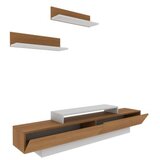 Hanah home lusi - white, teak whiteteak tv unit | Eponuda.com