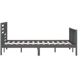  Okvir za krevet od masivnog drva sivi 200 x 200 cm | shoptok.hr