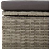 vidaXL Vrtni stolček za noge z blazino siv 55x55x30 cm poli ratan | Shoptok.si