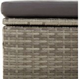 vidaXL vrtni tabure s jastukom sivi 55 x 55 x 30 cm od poliratana | shoptok.hr