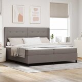  LED Box Spring Krevet Sivo-smeđa 200 x 200 cm tkanina | shoptok.hr