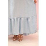 Kesi Włoski Plus Size women's dress with straps and ruffle light denim | Shoptok.si