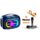SOONBOX Prijenosni bluetooth karaoke zvučnik sa dva mikrofona FM radio S6300PRO plavi | Eponuda.ba