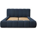 Bobochic Paris Temno modra oblazinjena zakonska postelja s prostorom za shranjevanje z letvenim dnom 140x190 cm Denali – | Shoptok.si