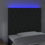  LED uzglavlje crno 100x7x118/128 cm baršunasto | shoptok.hr
