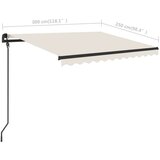  Tenda na ručno uvlačenje s LED svjetlima 3 x 2 5 m krem | shoptok.hr