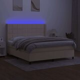  Krevet box spring s madracem LED krem 160x200 cm od tkanine | shoptok.hr