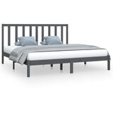 The Living Store Posteljni okvir siv iz trdne borovine 200x200 cm - Posteljni Okvir, (21525296) | Shoptok.si
