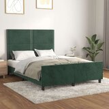  Posteljni okvir z vzglavjem temno zelen 140x200 cm žamet, (20905090) | Shoptok.si
