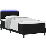 vidaXL Krevet s podnožjem i dušekom & LED Crna 90x190 cm Tekstil | shoptok.hr