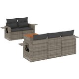  The Living Store Vrtna sedežna garnitura 6-delna z blazinami siv poli ratan - Vrtna Sedežna Garniture, (21462513) | Shoptok.si