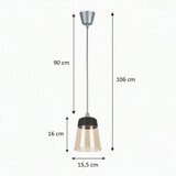  Brilagi-LED Visilica R GLASS 1xE27/60W/230V prečnik 15,5cm srebrna/dimna bež/crna | Eponuda.com