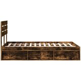  Okvir za krevet s uzglavljem Dimljeni hrast 120 x 200 cm | shoptok.hr