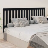  Uzglavlje za krevet crno 206 x 6 x 101 cm od masivne borovine | shoptok.hr