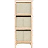  Stalak za pohranu sa 6 košara od tkanine bež od cedrovine | shoptok.hr