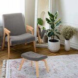 Sofotel Norse 2054 tapecirani tabure in opora za noge – temnosiva/svetla bukev | Shoptok.si