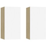 Furnova TV omarica 2 kosa bela in sonoma hrast 30,5x30x60 cm, (21923768) | Shoptok.si