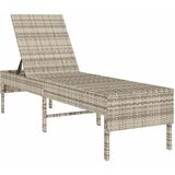  Ležaljka s jastukom svijetlosiva 55x200x44 cm poli ratan | shoptok.hr