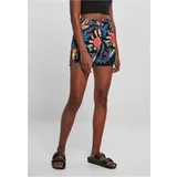 UC Ladies Women's Black Shorts AOP Viscose Resort Shorts