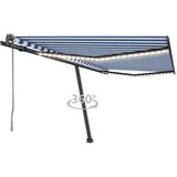  Automatska tenda sa senzorom LED 450x350 cm plavo-bijela Cijene