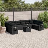vidaXL 11-dijelni set vrtnih sofa od poliratana s jastucima crni | shoptok.hr