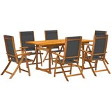  7-dijelni vrtni blagovaonski set od drva bagrema i tekstilena | shoptok.hr