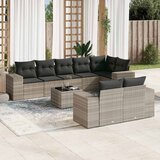Maison Chic Seti vrtnega pohištva - Vrtna garnitura - Vrtni pohištvo set 9-delna z blazinami sv. siv poli ratan, (21807801) | Shoptok.si