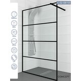 Copen Tuš paravan - stena C-02-SB100 Monte Black crni ram 100x200cm providno staklo | ePonuda.com