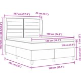  Box Spring Postelja z Vzmetnico Temno rjava 140x190 cm Tkanina, (22081235) | Shoptok.si