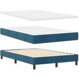 vidaXL Postelja z vzmetnico in LED osvetlitvijo Temno modra 120x200 cm Žamet, (22050356) | Shoptok.si