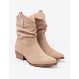 Shelvt Beige women's ankle boots with a classic cut | shoptok.hr