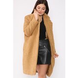Dewberry Z6661 LADIES PLUSH COAT-MUSTARD | shoptok.hr